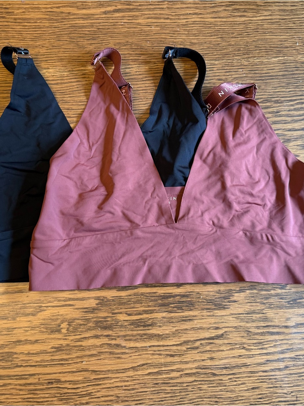 Danskin Wireless Bralette Duo in Black and Mauve